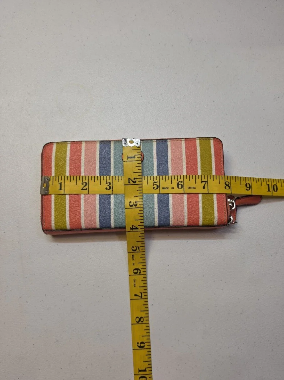 Coach Peyton Pastel Rainbow Stripe Accordion Zip Zippy Long Wallet SEE NOTES Y2K
